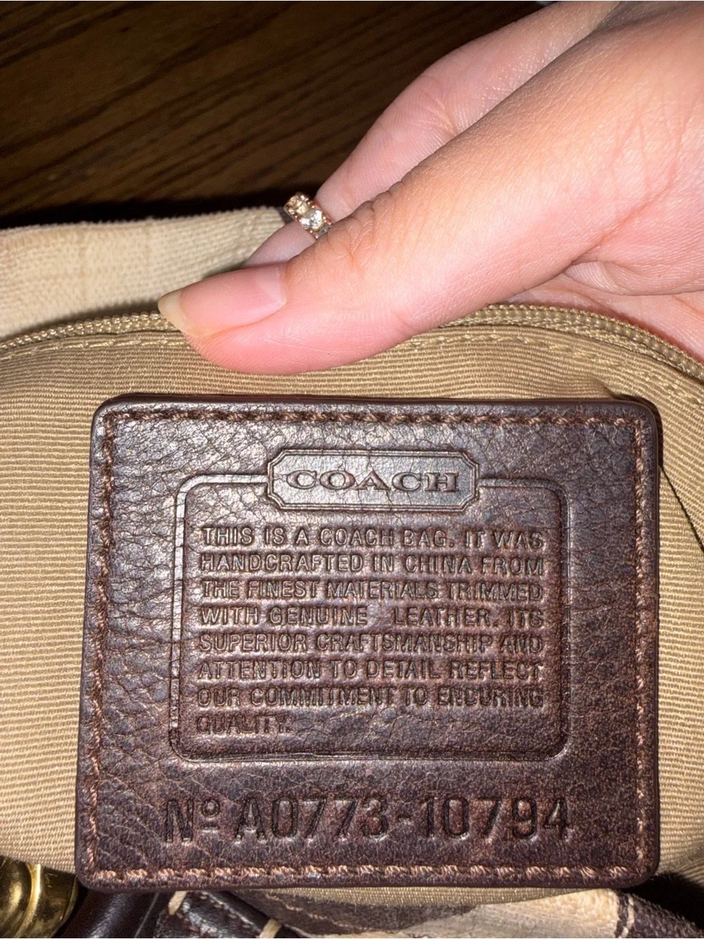 Y2k Coach Carly Hobo Cream/Brown Shoulder Bag (A0773 10794) Signature C
